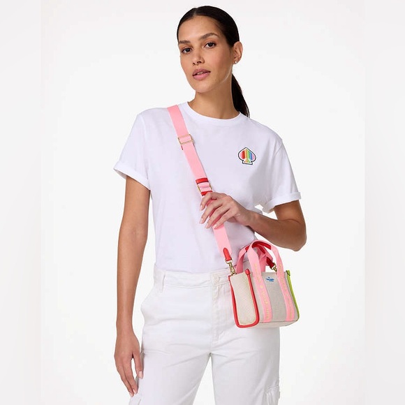 Kate Spade Kip Canvas Mini Tote Preppy Chic Dream Barbiecore resortwear coastal - Picture 3 of 14